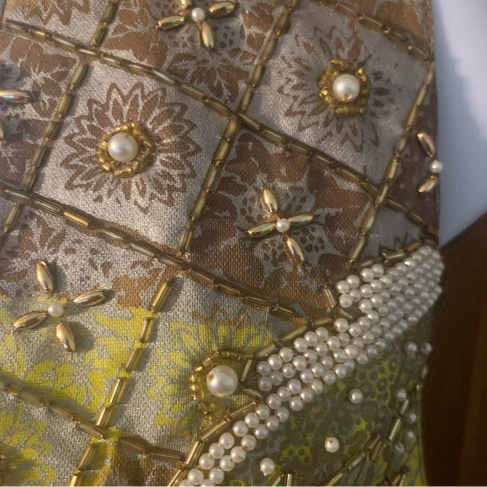 vtg 80s embroidered VEST Ana Moro‎ All Size pearl gold beaded Stunning - Picture 7 of 16